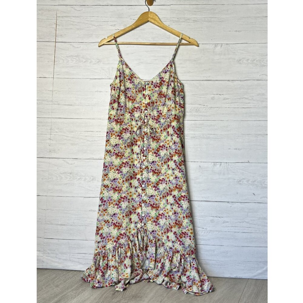 Rails Sundress Womens Size XS Frida Fleur Ruffled High Low Floral Midi Ditsy